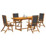 vidaXL Ensemble à manger de jardin 5Pièces bois d'acacia solide textilène