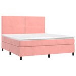 vidaXL Sommier à lattes de lit matelas et LED Rose 160x200 cm Velours