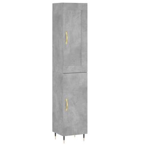 vidaXL Buffet haut Gris béton 34 5x34x180 cm Bois d'ingénierie