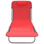 vidaXL Chaises longues pliables lot de 2 rouge textilène et acier