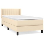 vidaXL Sommier à lattes de lit avec matelas Crème 90x200 cm Tissu