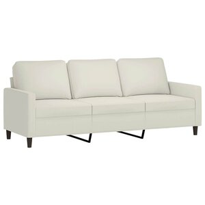 vidaXL Canapé à 3 places Crème 180 cm Velours