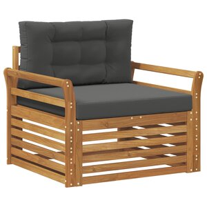 vidaXL Canapé d’extérieur Bois d'acacia massif et polyester