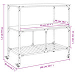 vidaXL Chariot de cuisine chêne fumé 100x50x95 cm bois d'ingénierie