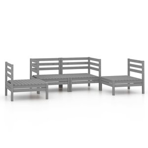 Salon de jardin meuble d'extérieur ensemble de mobilier 4 pièces gris bois de pin massif 02_0016254