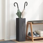 vidaXL Porte-parapluies Noir Acier Moyen Porte-parapluies noir