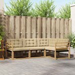 vidaXL Ensemble de canapés d'extérieur 4 pc Blanc et Beige