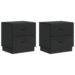 vidaXL Cabinet de chevet 2 pc Noir 43 x 34 5 x 44 5 cm