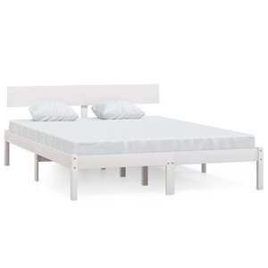 vidaXL Cadre de lit sans matelas blanc bois massif 120x200 cm