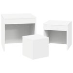 vidaXL Tables gigognes 3 Pièces Blanc Aggloméré