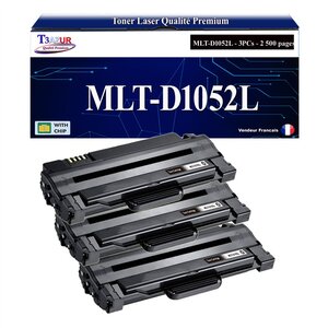 T3AZUR - 3x Toners compatibles avec Samsung MLT-D1052L MLTD1052L pour Samsung ML-1910 ML-1910K ML-1911 ML-1915 ML-1915K ML-1915N ML-1916K