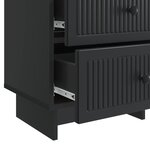 vidaXL Cabinet de chevet avec tiroir 2 Pièces Noir 43 x 34 5 x 47 5 cm