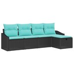 vidaXL Ensemble de Canapés avec coussin avec stockage Noir polyrotin