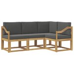 vidaXL Ensemble de canapés d'extérieur 4 Pièces Blanc et anthracite