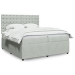 vidaXL Sommier à lattes de lit et matelas Gris clair 200x200cm Velours