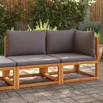 vidaXL Canapé de jardin avec coussins 2 places Bois d'acacia et corde