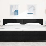 vidaXL Headboard LED en tissu noir avec des boutons de 100 cm