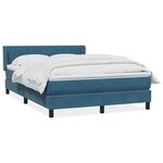 vidaXL Sommier à lattes de lit et matelas bleu foncé 160x210cm velours
