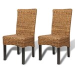 vidaXL Chaises à manger lot de 2 bois solide de manguier et abaca