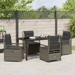 vidaXL Ensemble de salle à manger pour jardin 5 Pièces Gris polyrotin