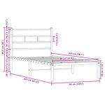 vidaXL Cadre de lit sans matelas avec tête de lit 80x200 cm
