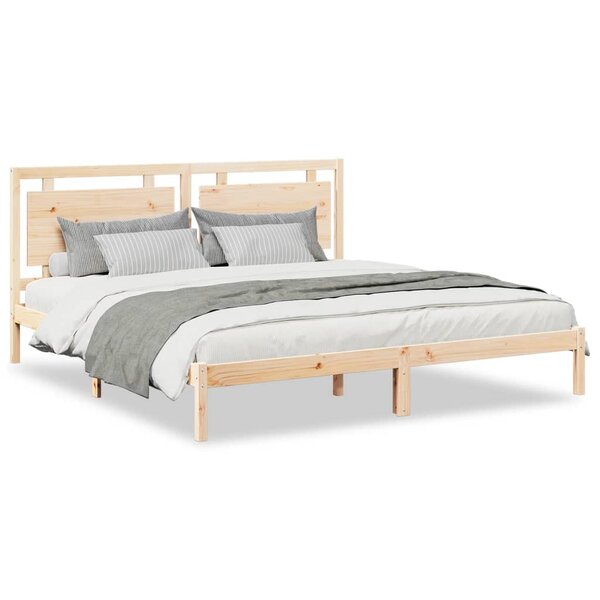 vidaXL Cadre de lit extra long sans matelas 200x220 cm bois massif