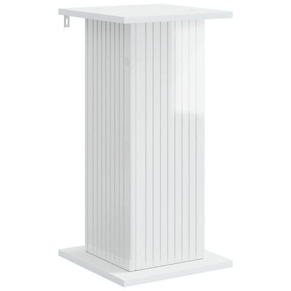 vidaXL Support de Plante Blanc brillant 30 5 x 30 x 60 5 cm