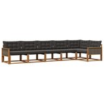 vidaXL Ensemble de canapés d'extérieur 6 pc Naturel et noir