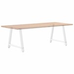 vidaXL Pieds de table à manger en forme de A 2 pièces Blanc 90 x (72-73) cm Acier