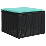 vidaXL Salon de jardin 5 Pièces avec coussins noir résine tressée
