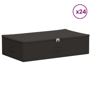 vidaXL Boîte de rangement 24 Pièces Anthracite 70 x 40 x 18 cm