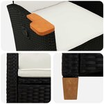 vidaXL Chaise inclinable avec plateau à thé 62 x 64 x 112 cm polyrotin