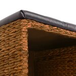 Banc banquette avec 2 paniers jacinthe d'eau 71 x 40 x 42 cm marron 02_0010822