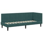 vidaXL Cadre de lit d'angle Vert foncé 80 cm x 200 cm tissu