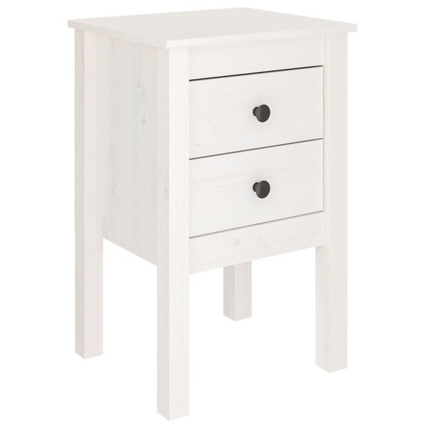 vidaXL Table de chevet Blanc 40x35x61 5 cm Bois de pin massif
