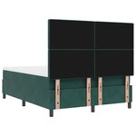vidaXL Lit à Sommier avec Matelas & Banc Vert Foncé 140x190 cm Velours