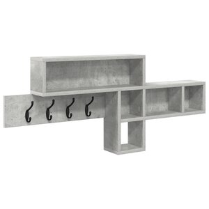 vidaXL Porte-manteau mural avec étagère avec stockage Gris Béton 100 x 12 x 43.5 cm