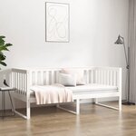 vidaXL Lit de jour sans matelas blanc 90x200 cm bois de pin massif