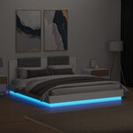 vidaXL Cadre de lit avec LED sans matelas blanc 180x200 cm