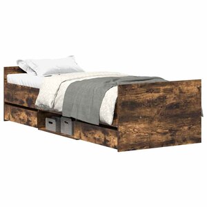 vidaXL Cadre de lit sans matelas chêne fumé 90x190 cm