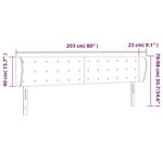 vidaXL Tête de lit avec oreilles Taupe 203x23x78/88 cm Tissu