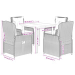 vidaXL Ensemble à manger de jardin avec coussins 5Pièces Beige poly rotin