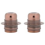 vidaXL Douilles de lampe 2 Pièces bronze rouge E27