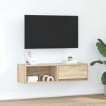 vidaXL Meuble TV chêne sonoma 100x31x25 5 cm bois d'ingénierie
