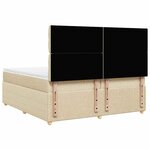 vidaXL Sommier à lattes de lit avec matelas Crème 200x200 cm Tissu