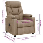 vidaXL Fauteuil inclinable électrique Taupe Tissu