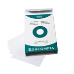 Étui de 100 fiches bristol ligné non perforé 100x150mm Blanc EXACOMPTA