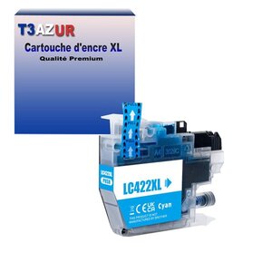 T3AZUR- Cartouche compatible avec Brother LC422XL pour Brother MFC-J6590DW  MFC-J6940DW Cyan