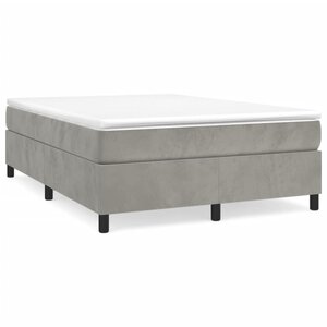 vidaXL Cadre de lit gris clair 140x190 cm velours