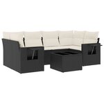 vidaXL Salon de jardin 7 Pièces avec coussins noir résine tressée